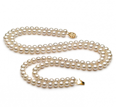 Liah Blanc 6-7mm AA-qualité perles d'eau douce Rempli D'or-Collier de perles
