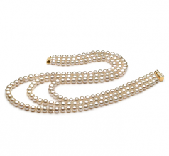 Dianna Blanc 6-7mm AA-qualité perles d'eau douce -Collier de perles