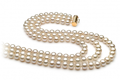 Dianna Blanc 6-7mm AA-qualité perles d'eau douce -Collier de perles