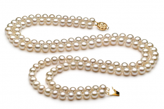 Liska Blanc 6-7mm AA-qualité perles d'eau douce Rempli D'or-un set en perles