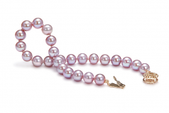Lavande 6-7mm AAAA-qualité perles d'eau douce Rempli D'or-Bracelet de perles