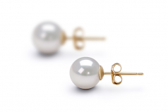 Blanc 7.5-8mm AA-qualité Akoya du Japon-Boucles d'oreilles en perles