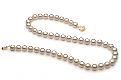 Blanc 7.5-8mm AA-qualité Akoya du Japon -Collier de perles