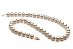 Blanc 8.5-9mm AA-qualité perles d'eau douce Rempli D'or-Collier de perles