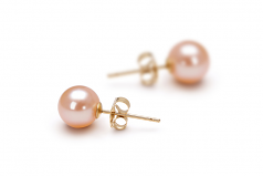 Rose 6-7mm AAAA-qualité perles d'eau douce-Boucles d'oreilles en perles