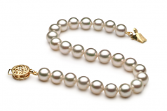 Blanc 6.5-7mm AAA-qualité Akoya du Japon -Bracelet de perles