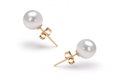 Blanc 6.5-7mm AAA-qualité Akoya du Japon-Boucles d'oreilles en perles