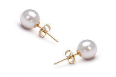 Blanc 6.5-7mm AAA-qualité Akoya du Japon-Boucles d'oreilles en perles