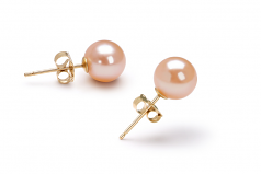 Rose 6-7mm AAAA-qualité perles d'eau douce-Boucles d'oreilles en perles