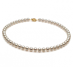 Blanc 6.5-7mm AAA-qualité Akoya du Japon -Collier de perles