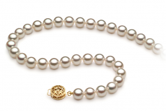 Blanc 6.5-7mm AAA-qualité Akoya du Japon -Collier de perles