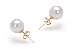 Blanc 7.5-8mm AAA-qualité Akoya du Japon-Boucles d'oreilles en perles