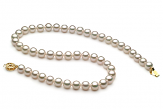 Blanc 7.5-8mm AAA-qualité Akoya du Japon -Collier de perles