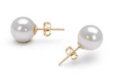 Blanc 8.5-9mm AAA-qualité Akoya du Japon-Boucles d'oreilles en perles