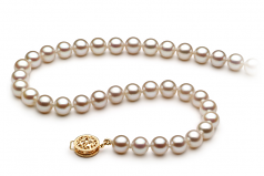 Blanc 6-7mm AAAA-qualité perles d'eau douce -Collier de perles