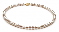 Blanc 6-7mm AAAA-qualité perles d'eau douce Rempli D'or-un set en perles