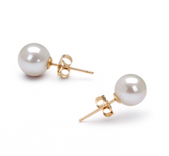 Blanc 6-7mm AAAA-qualité perles d'eau douce-Boucles d'oreilles en perles