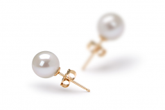 Blanc 6-7mm AAAA-qualité perles d'eau douce-Boucles d'oreilles en perles