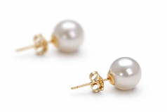 Blanc 7-8mm AAAA-qualité perles d'eau douce-Boucles d'oreilles en perles