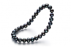 Bliss Noir 6-7mm A-qualité perles d'eau douce -Bracelet de perles