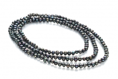Betty Noir 6-7mm A-qualité perles d'eau douce -Collier de perles
