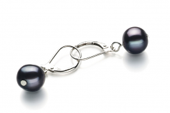 Kaitlyn Noir 8-9mm A-qualité perles d'eau douce 925/1000 Argent-un set en perles