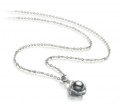 Vera Noir 6-7mm AA-qualité perles d'eau douce Blanc Bronze-pendentif en perles