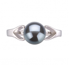 Jessica Noir 6-7mm AA-qualité perles d'eau douce 925/1000 Argent-Bague perles