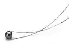 Madison Noir 8-9mm AA-qualité perles d'eau douce 925/1000 Argent-pendentif en perles