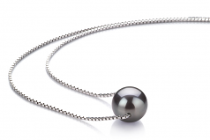 Madison Noir 8-9mm AA-qualité perles d'eau douce 925/1000 Argent-pendentif en perles