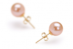 Rose 7-8mm AAAA-qualité perles d'eau douce-Boucles d'oreilles en perles