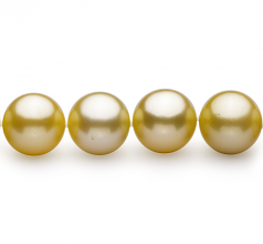 Or 10.89-12.75mm AAA-qualité des Mers du Sud 585/1000 Or Jaune-Collier de perles