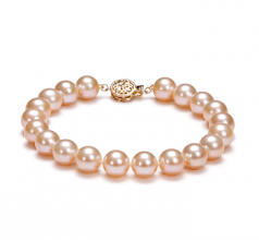 Rose 8.5-9mm AAAA-qualité perles d'eau douce Rempli D'or-Bracelet de perles