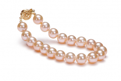 Rose 8.5-9mm AAAA-qualité perles d'eau douce Rempli D'or-Bracelet de perles