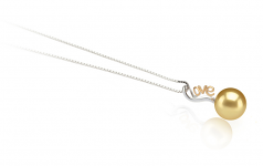 Nelia Or 10-11mm AAA-qualité des Mers du Sud 925/1000 Argent-pendentif en perles
