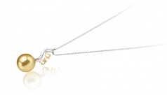 Nelia Or 10-11mm AAA-qualité des Mers du Sud 925/1000 Argent-pendentif en perles