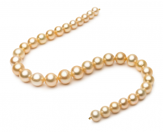 18 pouces Or 10.1-14.6mm AA-qualité des Mers du Sud 585/1000 Or Jaune-Collier de perles