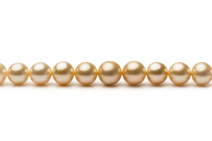 18 pouces Or 9.3-13.2mm AA+-qualité des Mers du Sud 585/1000 Or Jaune-Collier de perles