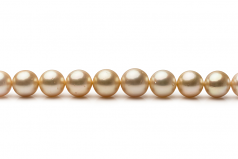 18 pouces Or 9.2-12.8mm AA-qualité des Mers du Sud 585/1000 Or Jaune-Collier de perles