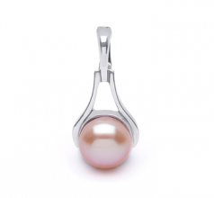 Embellissement Rose 9-10mm AA-qualité perles d'eau douce 925/1000 Argent-pendentif en perles