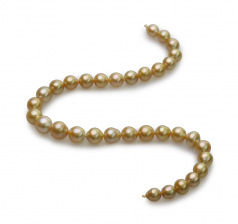 18 pouces Or 10-14mm Baroque-qualité des Mers du Sud 585/1000 Or Jaune-Collier de perles
