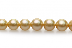 18 pouces Or 9-11.4mm AA-qualité des Mers du Sud 585/1000 Or Jaune-Collier de perles