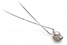 Amanda Blanc 6-7mm AA-qualité Akoya du Japon 925/1000 Argent-pendentif en perles