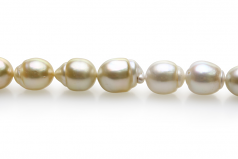 18 pouces Multicolore 10.4-13mm Baroque-qualité des Mers du Sud 585/1000 Or Jaune-Collier de perles