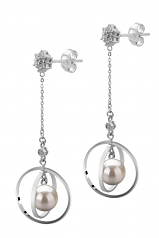 Misha Blanc 6-7mm AA-qualité Akoya du Japon 925/1000 Argent-Boucles d'oreilles en perles