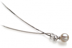Ambre Blanc 6-7mm AA-qualité Akoya du Japon 925/1000 Argent-pendentif en perles