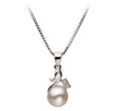 Ariana Blanc 6-7mm AA-qualité Akoya du Japon 925/1000 Argent-pendentif en perles