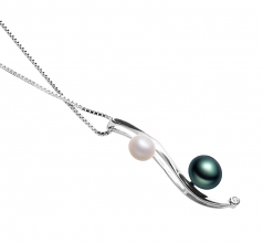 Elida Multicolore 5-8mm AA-qualité perles d'eau douce 925/1000 Argent-pendentif en perles