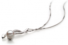 Diana Blanc 6-7mm AA-qualité Akoya du Japon 925/1000 Argent-pendentif en perles