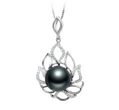 Calida Noir 12-13mm AAA-qualité de Tahiti 925/1000 Argent-pendentif en perles